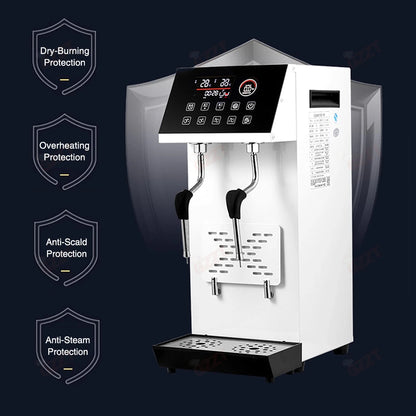 12L Commercial Stainless Steel Coffee Steamer Machine Easy To Operate Double Arms Bubble Tea Milk Frother Machine