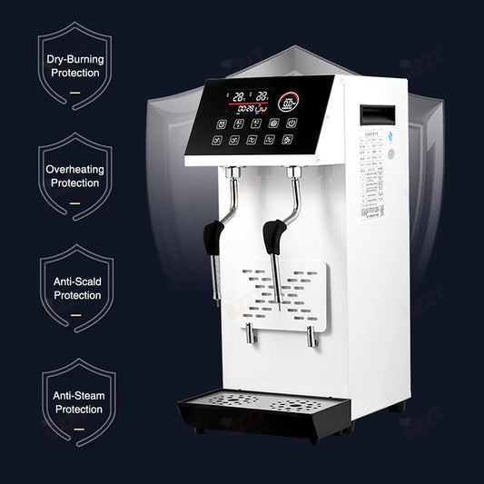 12L Commercial Stainless Steel Coffee Steamer Machine Easy To Operate Double Arms Bubble Tea Milk Frother Machine