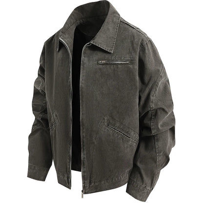 Oversize Loose Men's Denim Jacket Autumn 100% Cotton High Quality Casual Coats Fashion Hip-Hop Rock Streetwear Comfort Outerwear
