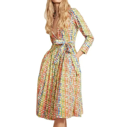 New Women's Dress Popular High Grade Elegant Luxury Female Long Sleeved Dress Classic Fashion Vintage Ladies Versatile Dresses