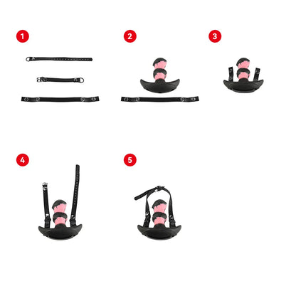 YOCY Mouth Gag Horse Dildo 10 Modes Bullet Vibrator Adjustable Leather Strap Sex Toy For Couple Game Bondage