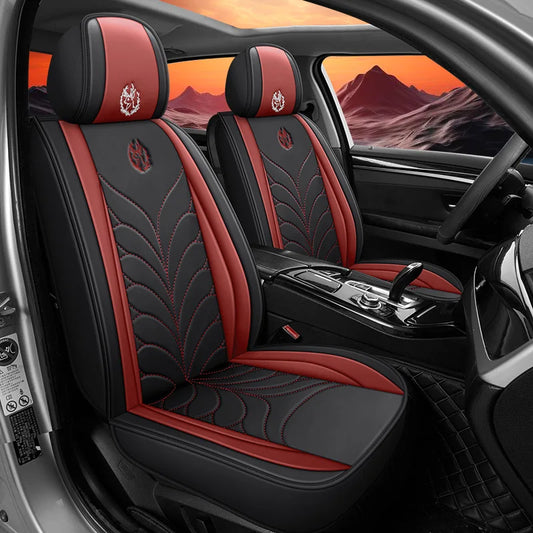 Five-seat universal car seat covers, available in multiple colors, durable and easy to install, suitable for most vehicles.