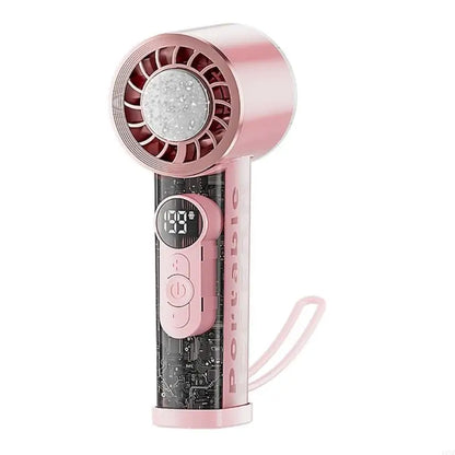 Portable Handheld Fan Rechargeable Clear Shell Cooling Fan for Outdoor Activities, Travel, Working Easy to Carry