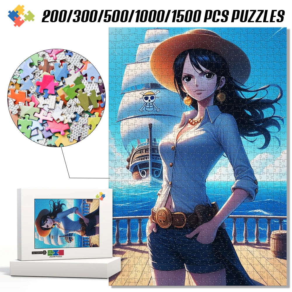 Anime One Piece Nami Cartoon Puzzle Set Jigsaw & Sudoku Combo Logical Mind Games Early Education Learning Toy Best Gift for Kids