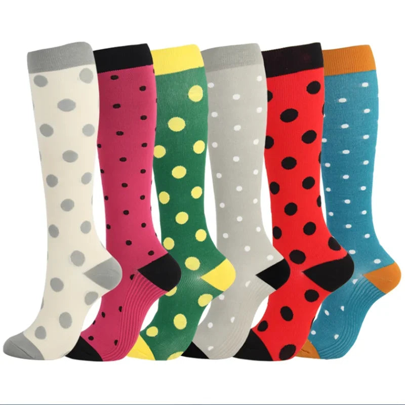 3/5/6 Pairs Compression Socks Exercise Mountaineering Running Sports Socks Elastic Medical Blood Circulation Swelling Nurse Sock