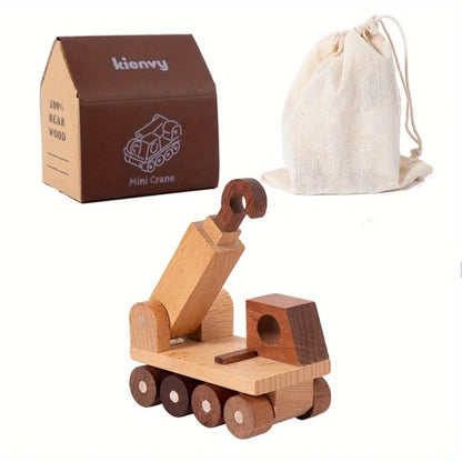 11-Piece Wooden Solid Wood Engineering Vehicle Series Toys and Gifts for Kids