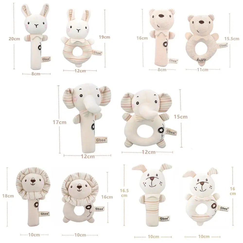 Creative Cartoon Animals Baby Hand Shaker Soft Child Educational Handbells Newborn Comfort Toy Baby Comfort Toys Infant Rattle