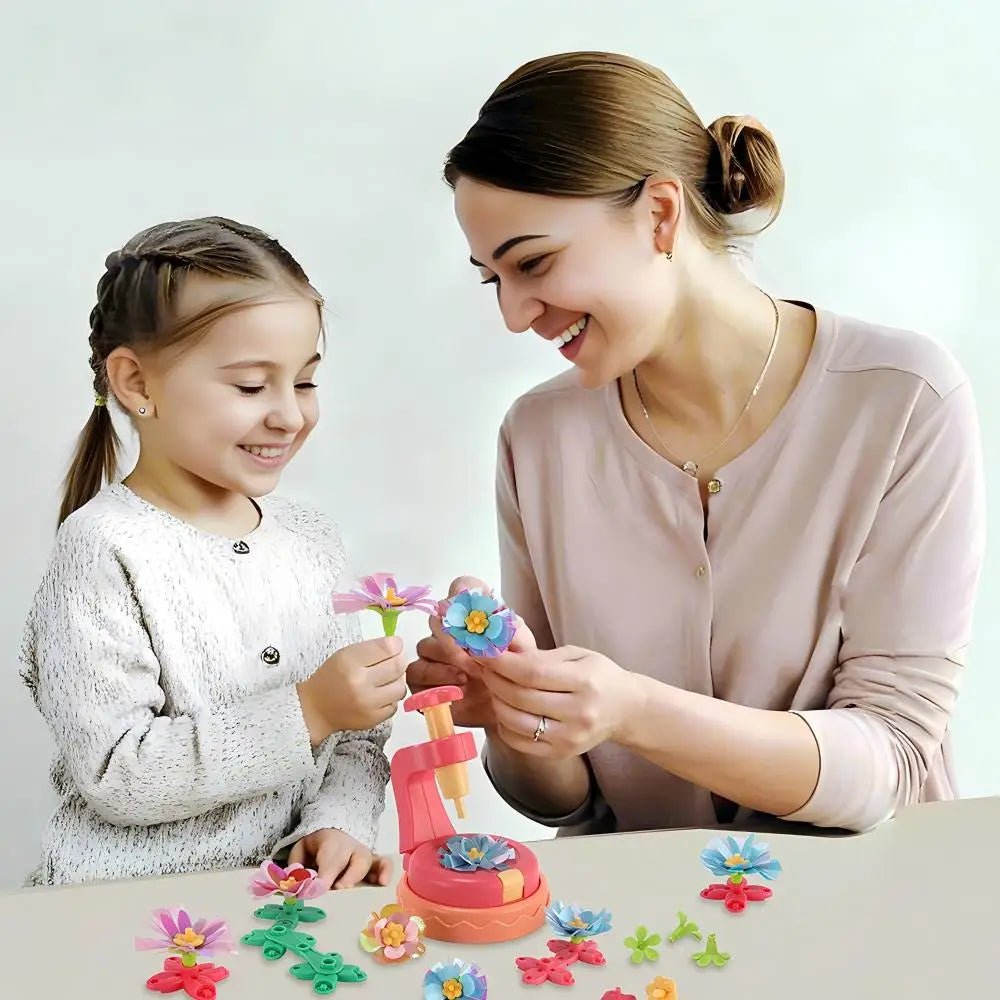 Flower Bouquets Toys Handmade DIY Craft Kits Toys Embossing Machine Toys Parent Child Interactive Puzzle Toy Xmas Girls Gifts