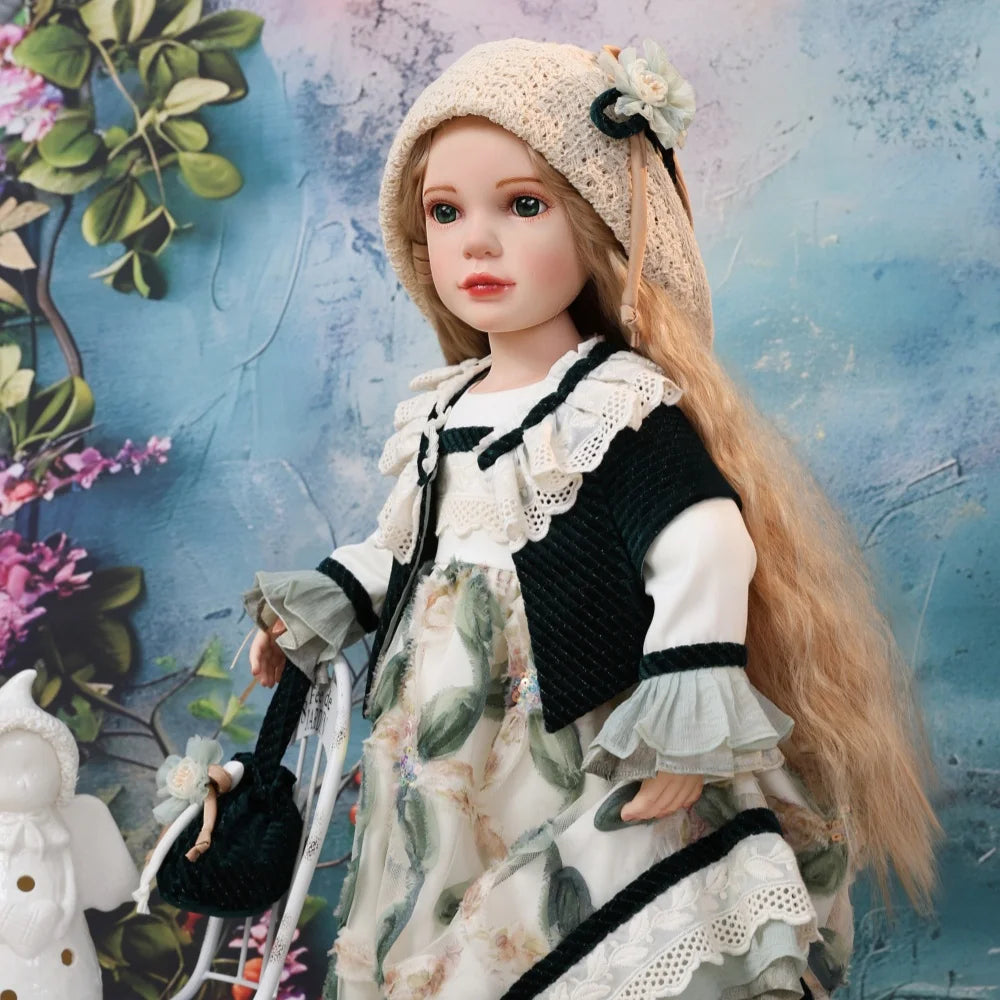 Cloveray 28 inch Large Size Original Realistic Vinyl Doll Retro Vinyl Cloth Body Doll High Quality Handmade Collectible Art Gift