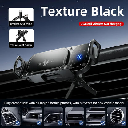 Fold Screen Car Wireless Charger Dual Coil Mount 15W Fast Car Charging for Samsung Galaxy S23 S22 S21 Z Fold Flip 5 4 3