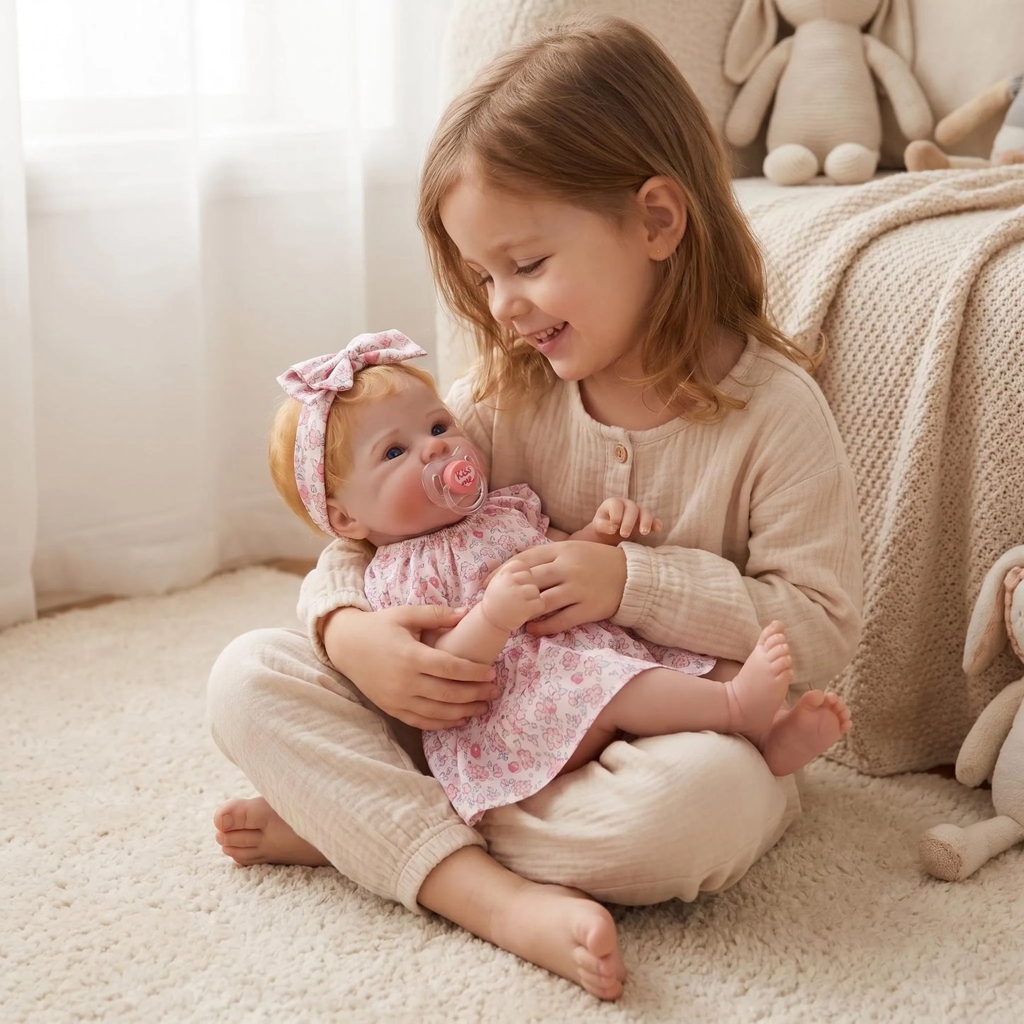 NPK 18inch Lifelike Reborn Baby Doll BeBe Newborn Bettie Cloth Body Multiple Layers Painting 3D Skin Collectible Toy