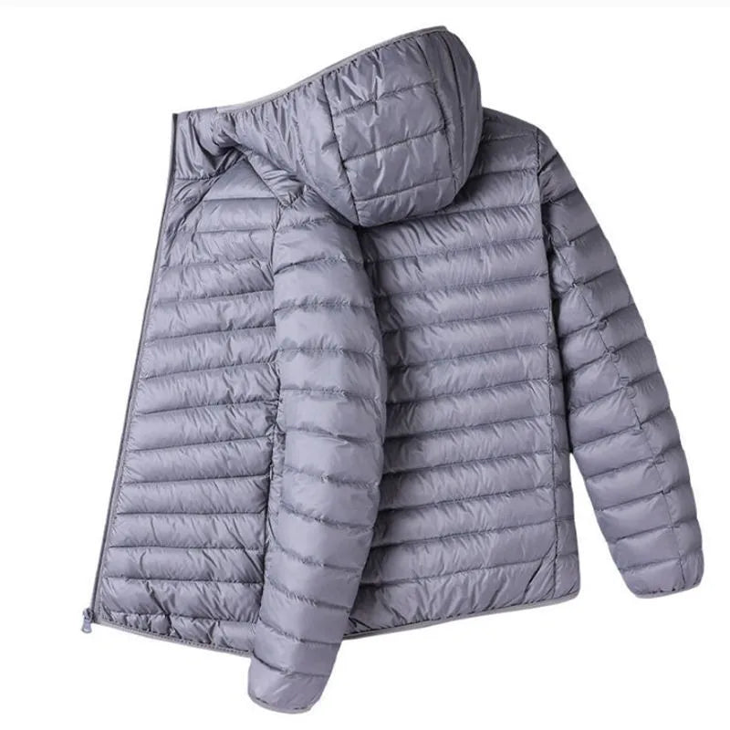 Portable cotton jacket, ultra-lightweight and thin, for men, hooded, suitable for autumn and winter, young and fashionable, ligh