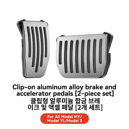 YZ For Tesla Model 3 Y/YL Highland Juniper 2019-2026 Foot Pedals Cover Accessories Snap-fit Car Alloy Accelerator Brake Pedal
