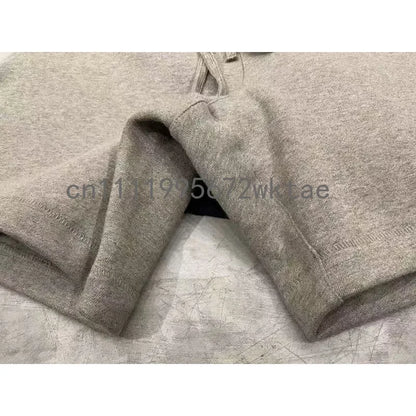 25SS Classic Men's Drawstring Shorts Luxury Design Double Row Silicone Letter Logo Shorts High Street Couple Loose Matching Set