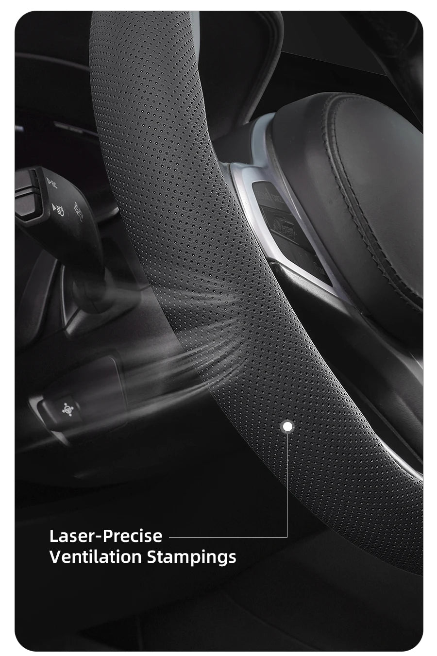 Suitable for Leapmotor Breathable Leather Steering Wheel Cover with Segmented Quick-Release Design, Non-Slip and Durable, for Models T03 C10 B10 B05 B03X C16 C11 C01, Etc., in Black, Bright Red, and Green