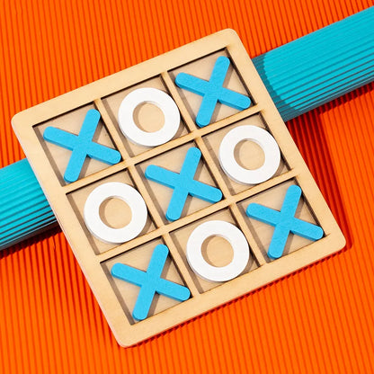 Classical Wooden Tic Tac Toe Game for Kids XO Strategy Board Games IQ Logic Brain Development Toys Educational Gifts