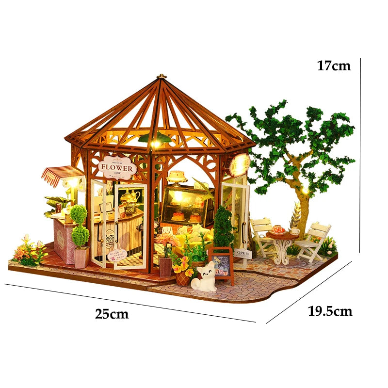 Wooden Miniature Doll House 3D Puzzle Assembly Building Model Kit Small Room Toys Home With Furniture Birthday Gifts Dollhouse﻿