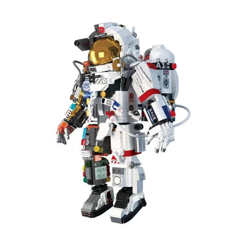 Space Warrior Astronaut Robot Luminous Building Block Set - DIY Exploration Toy for Boys And Children Birthday Gift