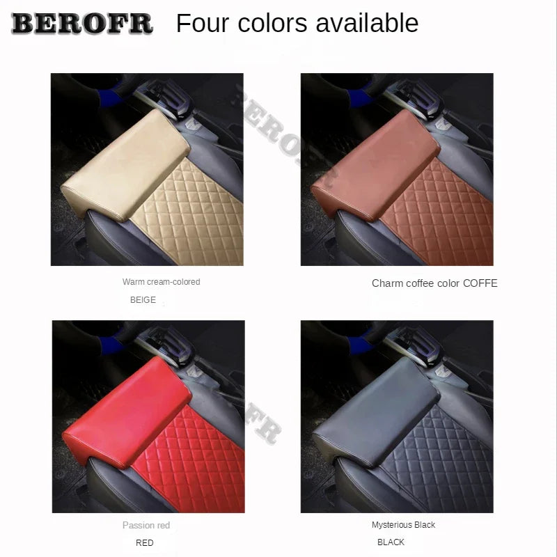 Leather Car Seat Extender Cushion Leg Support Pillow Memory Foam Knee Pad Long-Distance For Hyundai Driver Protector Mat