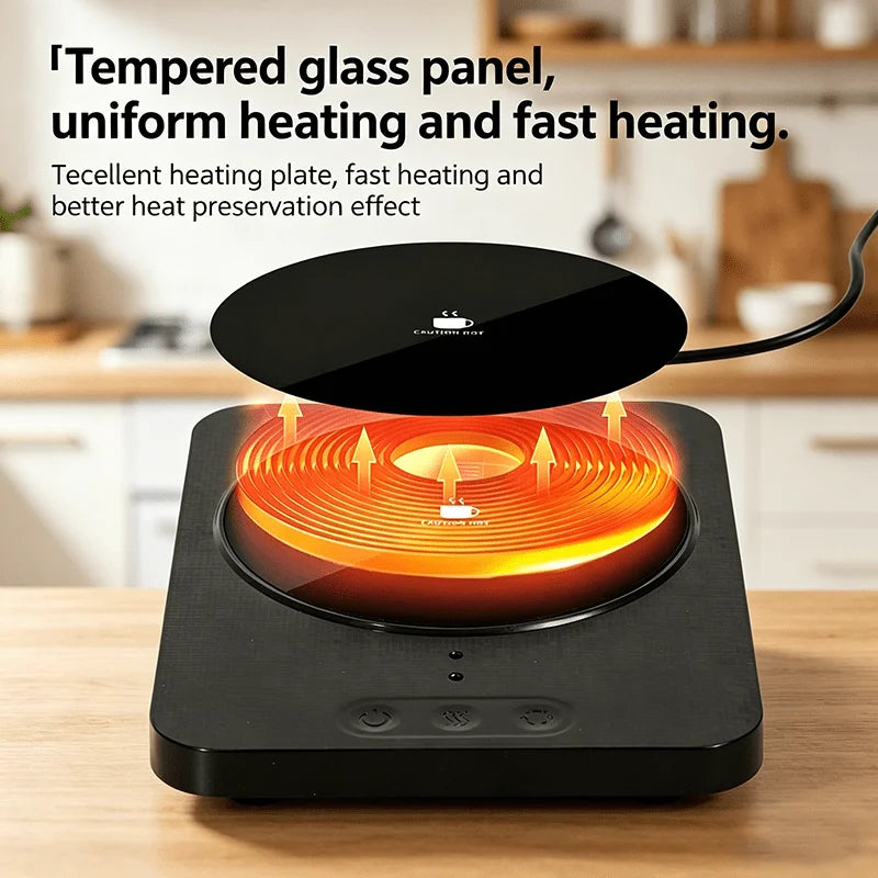 Desktop Coffee Cup Warmer, Three-Level Constant Temperature Heating Coaster, Coffee Cup Warmer, USB Rechargeable Model, Keeps Milk Tea and Coffee Warm, Suitable for Heating Coffee, Tea, Milk, and Various Beverages, a Gift for