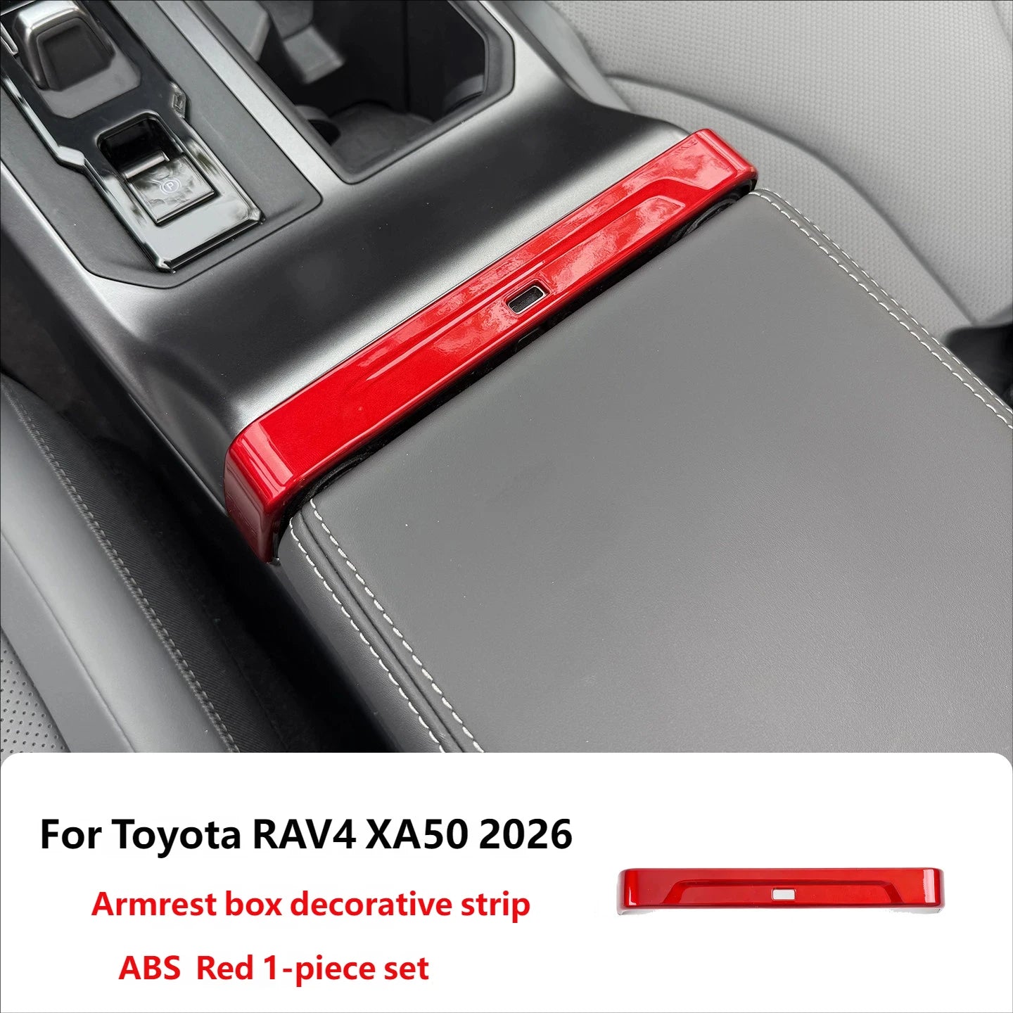 For Toyota RAV4 XA60 2026 ABS Red Gear Shift Cover Trim Central Control Strip Air Outlet Trim Interior Decoration Accessories