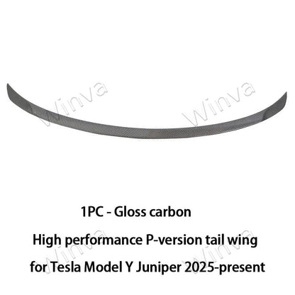 For Tesla Model Y Juniper 2025 2026 Spoiler High Performance Trunk Wings Matte ABS Carbon Pattern Tail Car Modified Accessories