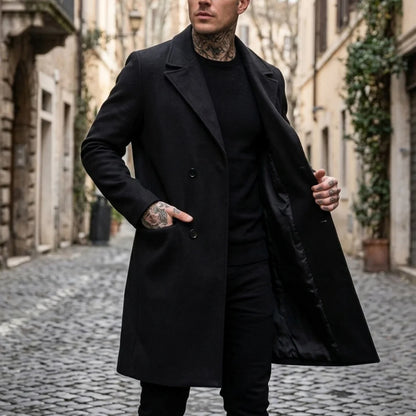 New Winter Men's Double-Breasted Trench Coat Warm Lined Comfort Medium Length Fit Casual Business Street Commuting | Sizes M-2XL