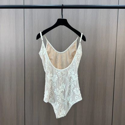2026 New Arrival Women's Y2K Bodysuit Style Backless Lace Camisole Spring Summer Slim Fit White Tank Top for Outerwear