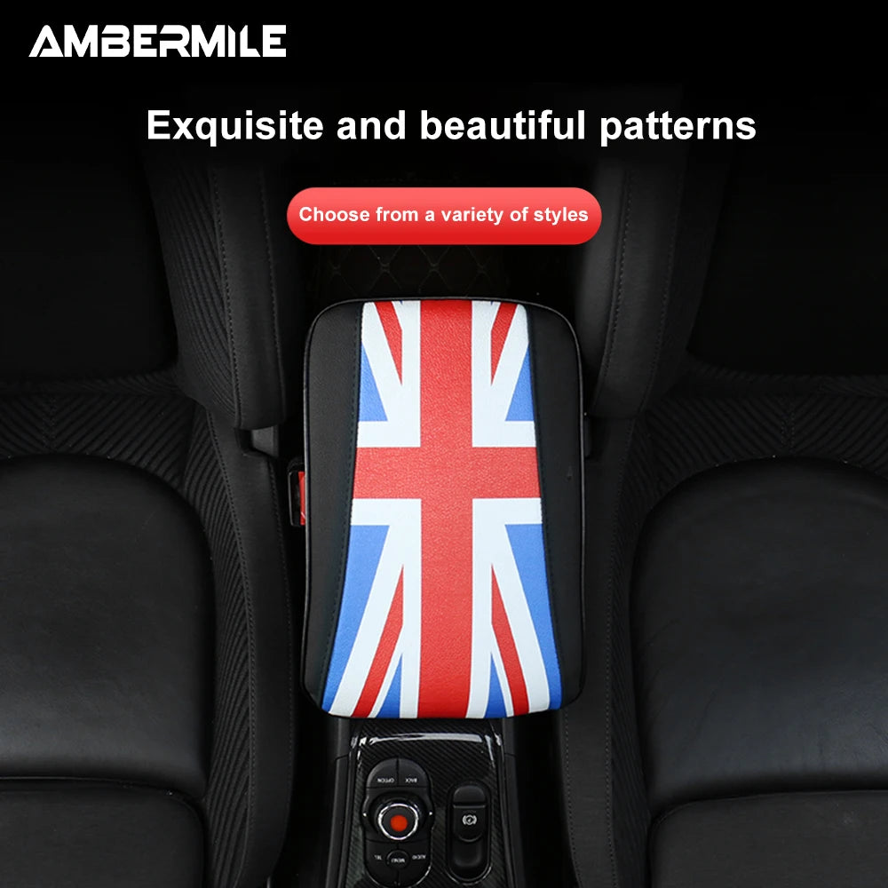 Leather For Mini F54 F55 F56 F60 R55 R56 R60 Auto Hand Rest Pad Central Armrest Storage Box Cover Protective Mat Accessories