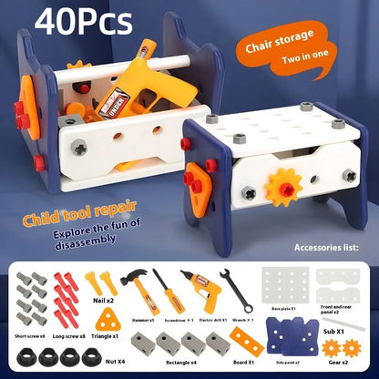 40/56/58Pcs Children's Play Repair Tool Set with Screwdrivers Play Screw Pretend Tools Kit Gift Plastic Construction