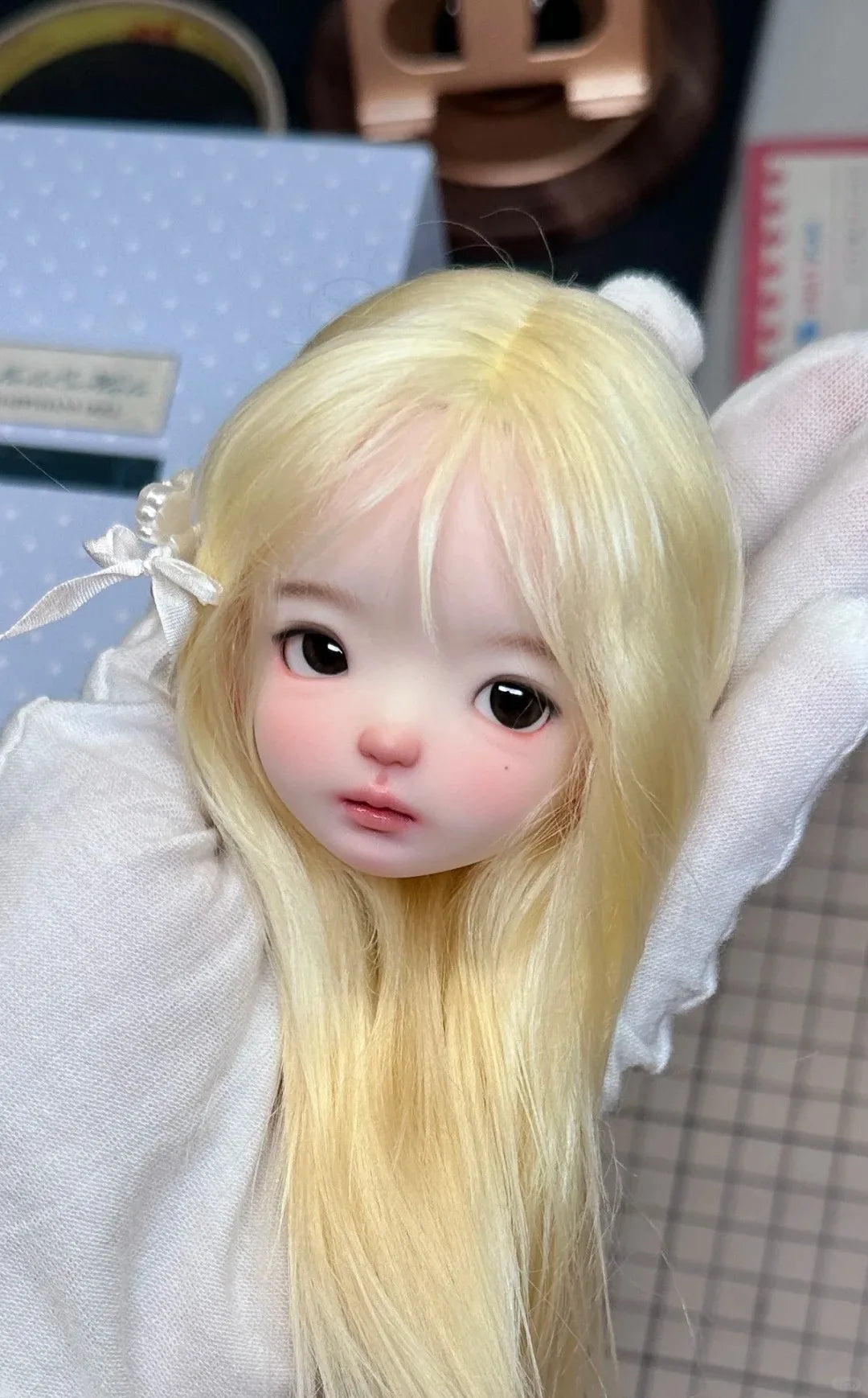 Amber 1/6 SD BJD Doll jale doudou Head Cute Beautiful Girl Resin Toy Gift Just the Head High  Just head makeup