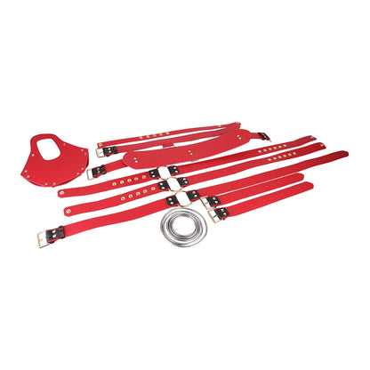 ANOSX Leather Control Harness Body Bondage Belt Kit Restraint Straps Neck To Thigh Strap Collor With Cock Ring Strap On Belts