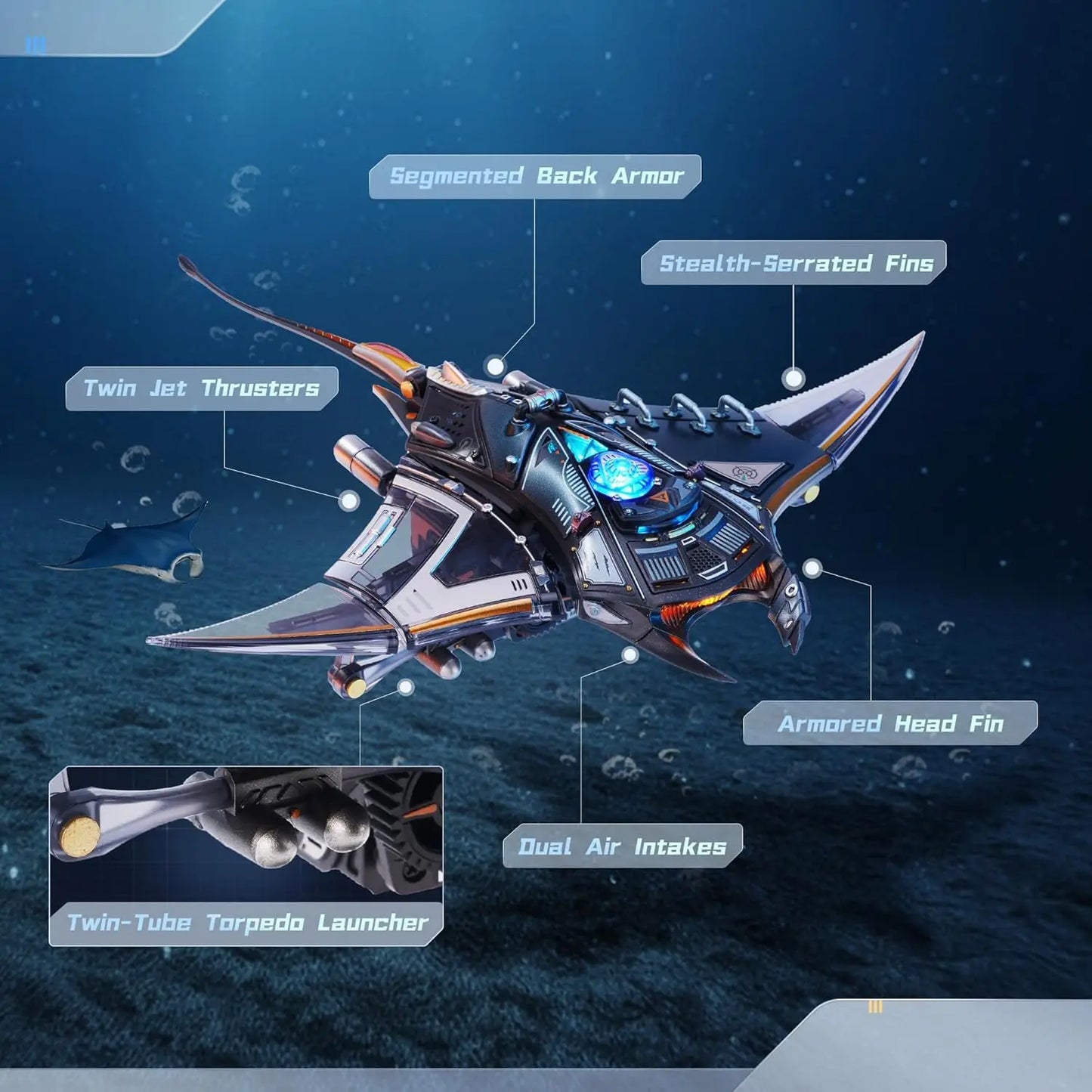 Robotime Manta Ray Mechanical Plastic Model Kits For Adults to Build 3D Puzzle Decoration Gift Idea For Toy Collectors Men