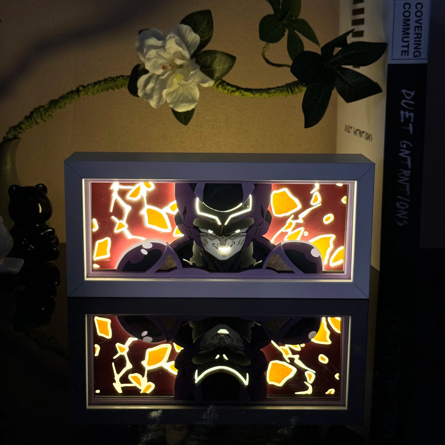 Anime Paper Carved Lamp Cute Figure 3D Paper Led Color Light Box Room Decoration Collect Night Light Gifts
