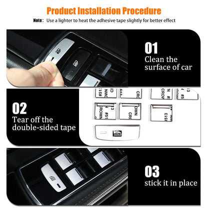 For Jaguar XF 2012-2015 Aluminum Alloy Car Central Control Gear Shift Panel Buttons Covers Stickers Trim Interior Accessories