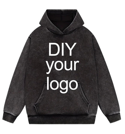 Washed Retro Hoodies 5 Colors 100%Cotton Hoody Customized Personalized Pattern Customization Pullover Team Logo Company Logo