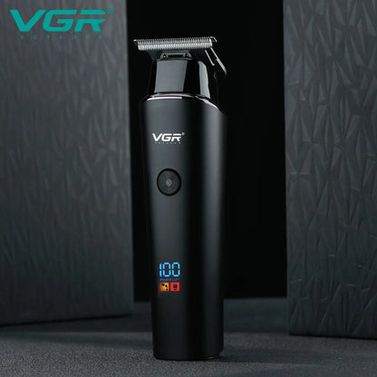 VGR Hair Trimmer 0mm Hair Clipper LED Display Hair Cutting Machine Professional Electric Rechargeable 0mm Trimmer for Men V-937