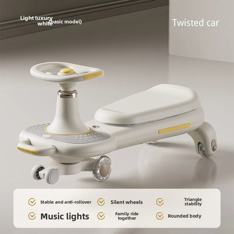 Toddlers Ride Car Dual Seat Anti Tip Rocking Vehicle Parent Child Compatible 1 3 Years Children's Wiggle Car Anti-rollover
