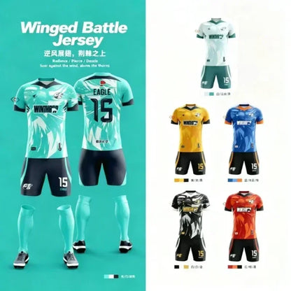 Custom Sublimation Football Jersey Sets Breathable Football Uniform Team Soccer Jersey Set Training Soccer Uniform For Men