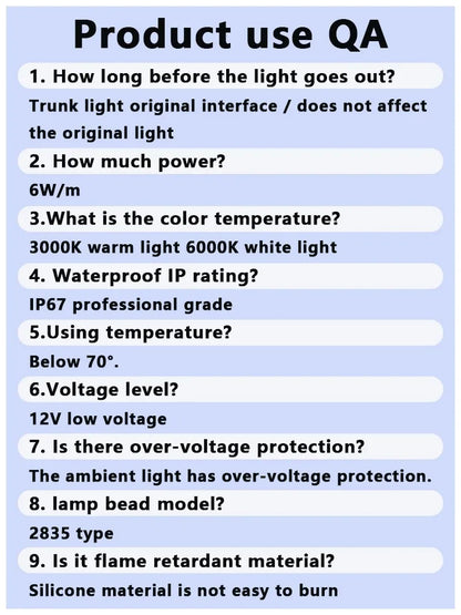 Rear Trunk LED Light Bar Strips Trunk Interior Decorative Lamp Strip Fit for Geely Coolra Monjaro Manjaro Starray Atlas Boyue L