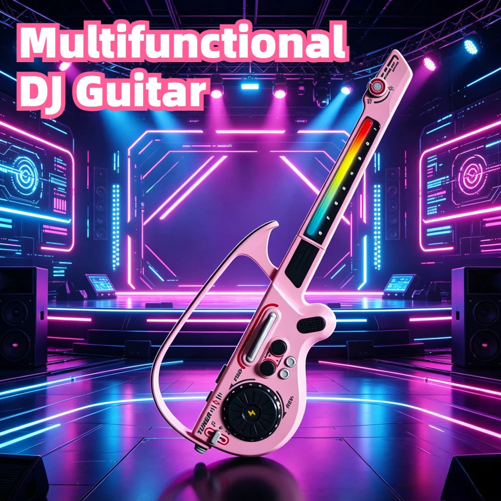 Intelligent Non String DJ Electronic Guitar Foldable Bluetooth Connect Multifunctional Music Toy Integrated Guitar for Party