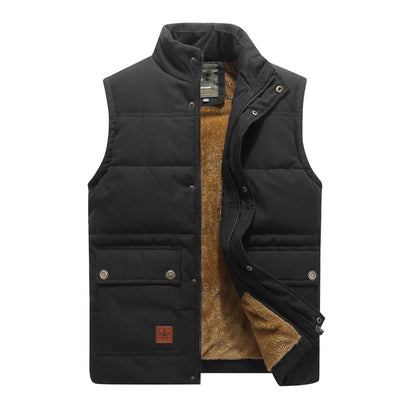 Plus Size 8XL Male Fleece Lined Waistcoat Thick Warm Cargo Vests Men Brand Clothing Winter Vest Jackets Fur Mens Sleeveless Coat