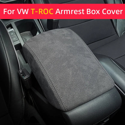 For VW T-roc Troc 2019 2020 2021 2022 2023 2024 Volkswagen Accessories Center Console Armrest Box Leather Protective Cover Pad