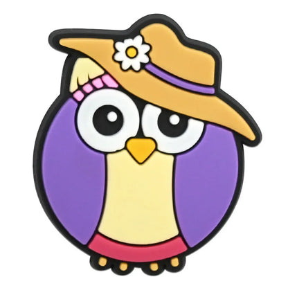 25-100pcs Animal Owl Shoe Charms PVC DIY Shoes Decoration Sandal Accessories Buckle for Kids Woman Party Gifts