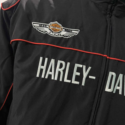 Harley Davidson Man Racing Jacket Autumn Winter Embroidery Thick Coat Outdoor Keep Warm Lady Motorcycle Cycling Uniform Jacket