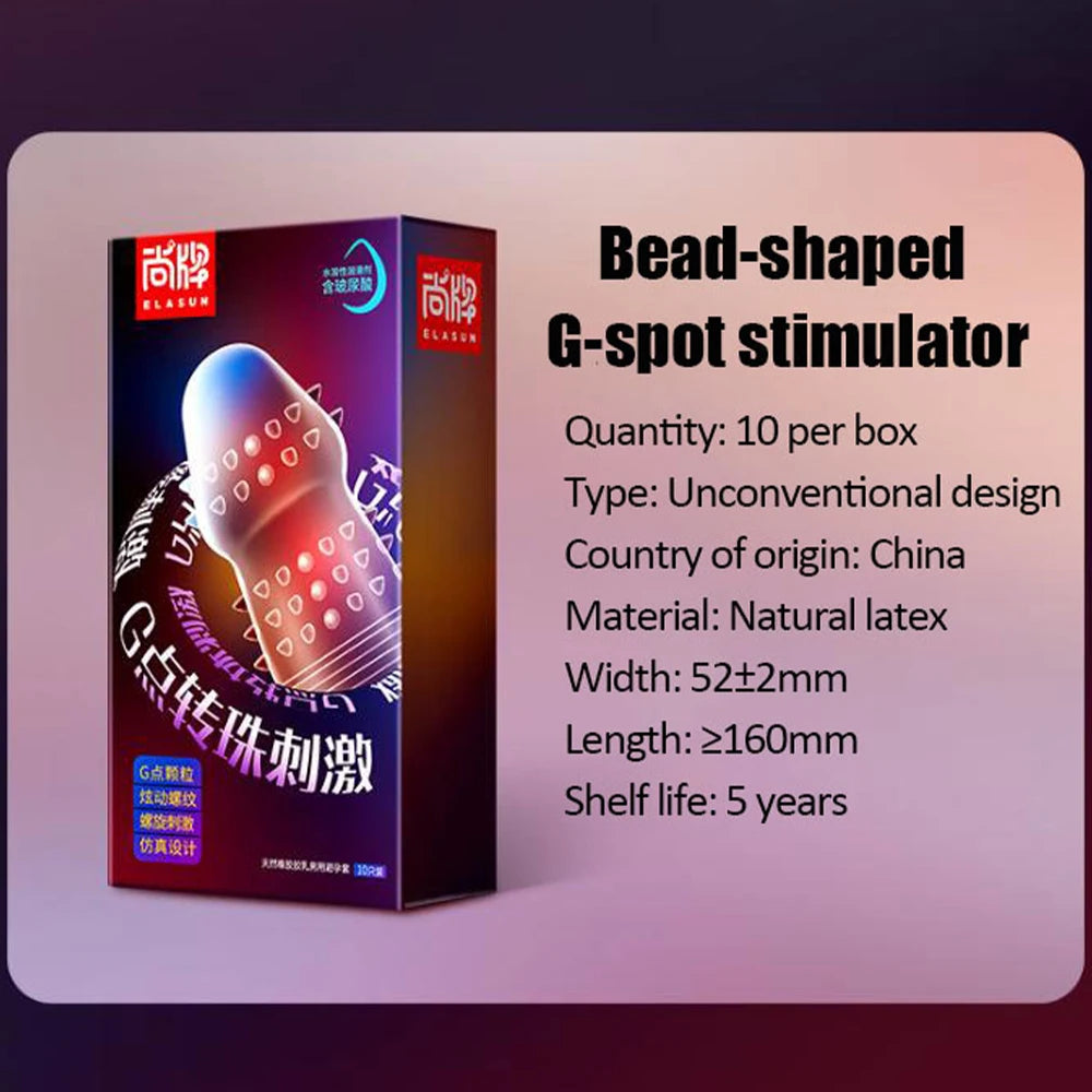 Elasun Condoms Delay for Men with Mustache Mutual Climax Orgasm Ribs Penis Sleeves for Men Delay Ejaculation G Spot Sex Toy