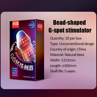Elasun Condoms Delay for Men with Mustache Mutual Climax Orgasm Ribs Penis Sleeves for Men Delay Ejaculation G Spot Sex Toy
