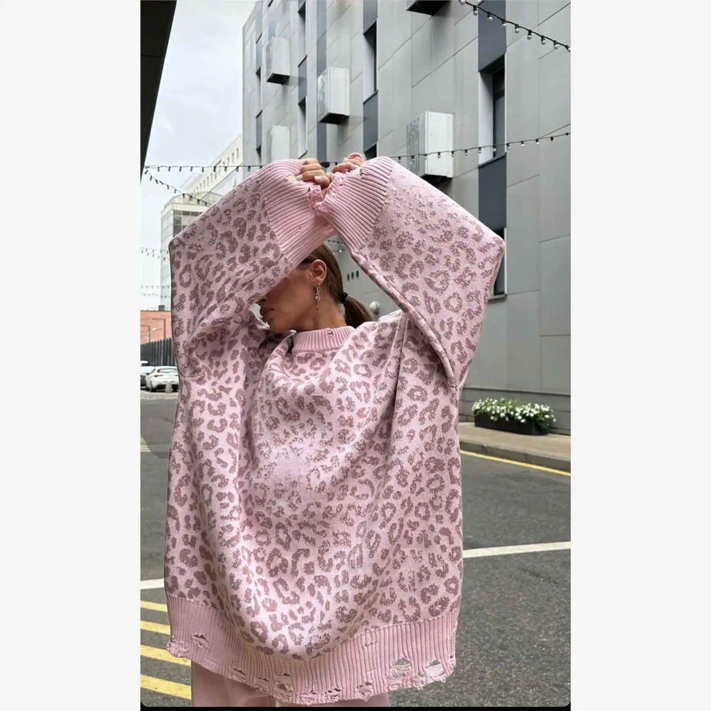 2023 Harajuku Women's Oversized Knitwear Sweaters Tops Trendy Jumpers Comfortable Fit Fashionable Ladies' Sweatshirts