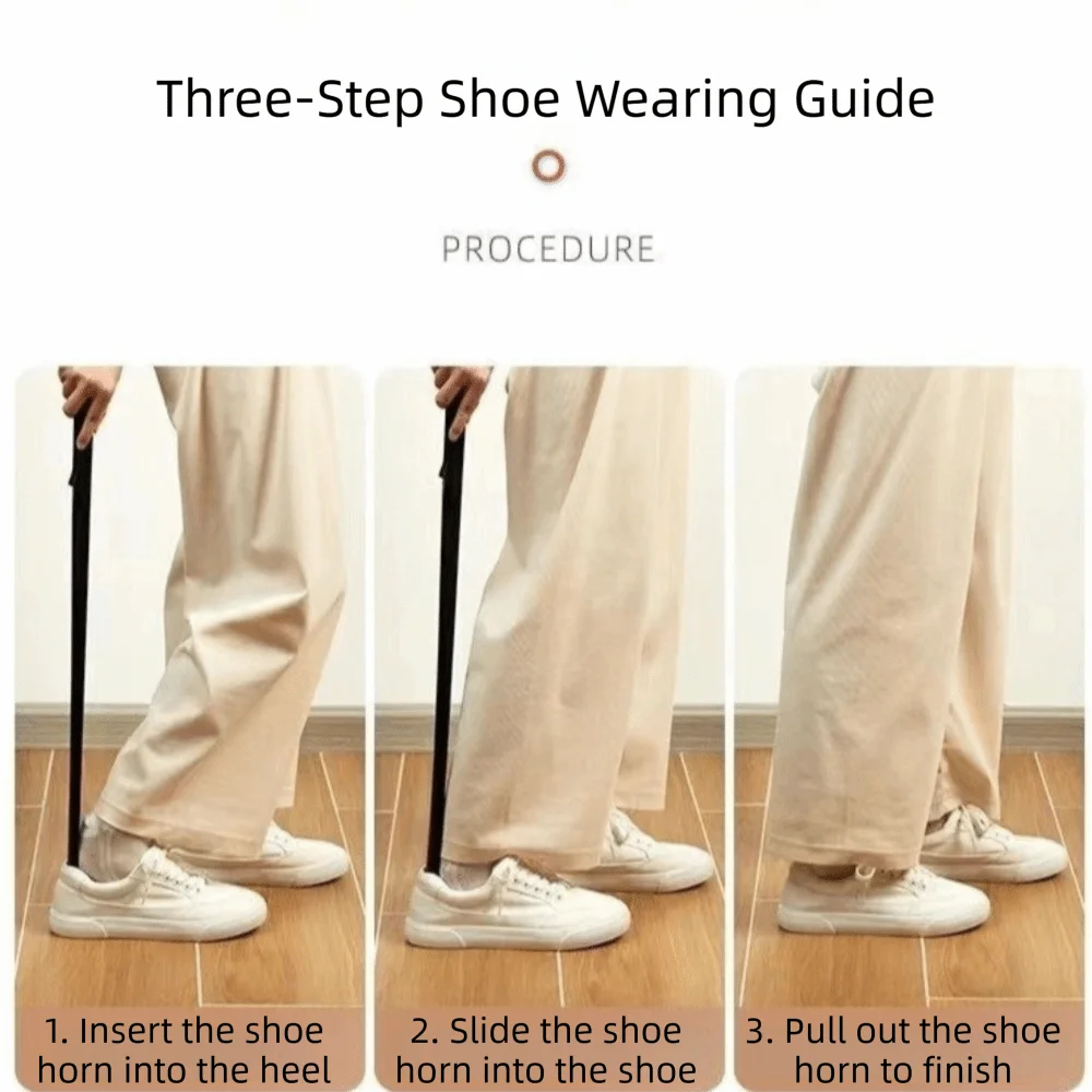 Long Handle Shoe Horn Extended Length Plasti Magnetic Shoe Horn No Bending Knee Magnetic Shoe Wearing Artifact Easy Put on Shoes