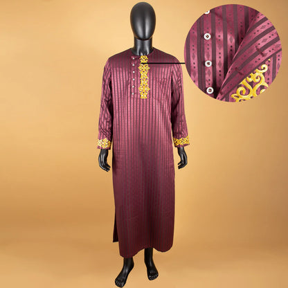Muslim Jubba for Men Quality Thobe Tailor Made Single Breasted Loose Casual Style Long Robe for Event Wedding TA2014001